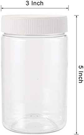Tebery 16 Csomag Átlátszó Műanyag Üvegek Üveg Tartályokban 16oz Juice az Üvegeket vizes Palack Fehér Bordás
