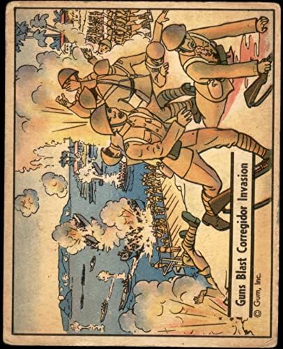 1941-ben a Háború Rágó 45 Fegyvereket Robbanás Corregidor Invázió (Kártya) VG