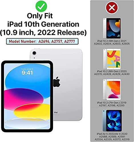 SUPLIK iPad 10 Generáció Esetében Gyerekek, iPad 10.9 hüvelyk 2022 Esetben képernyővédő fólia, Új iPad