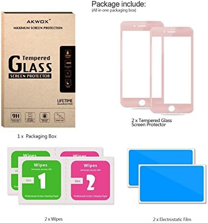 AKWOX (Csomag 2) képernyővédő fólia iPhone 7 + 8 Plusz, Teljes Borító iPhone 7 + 8 Plusz Edzett Üveg kijelző