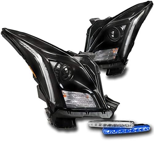 ZMAUTOPARTS DRL LED Projektor Fényszóró Fényszóró Fekete, 6 Kék LED Világítás DRL A 2013-2017 Cadillac