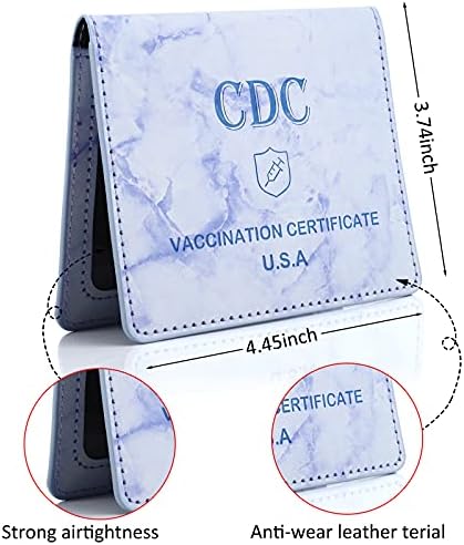 Vishouse Vakcina Kártya Tartóját - 4X3 Vízálló Vakcina Kártya Protector - PU Bőr névjegykártya tartó Utazás（Lila）