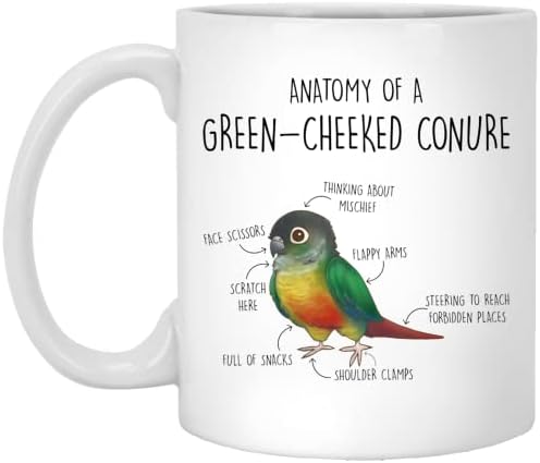 GreenStar Ajándékok Arcát Conure Bögre, Aranyos Kisállat Papagáj Ajándék, Madár, Szerető, Vicces Ajándék