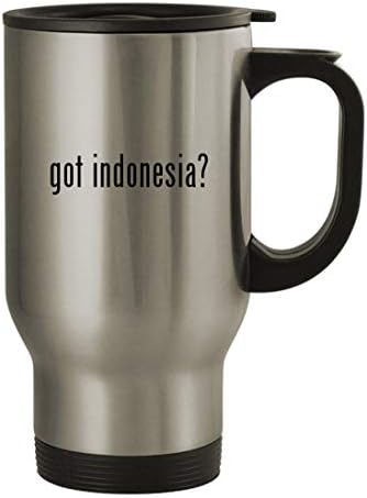 Akar beszélni velem Ajándékok van indonézia? - 14oz Rozsdamentes Acél Utazási Bögre, Ezüst