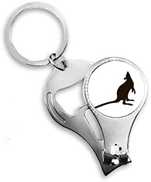 Fekete Kenguru Állat Ábrázolása Köröm Zimankó Gyűrű Kulcstartó Sörnyitó Clipper