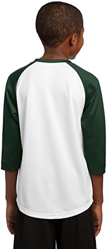 Sport Tek Baseball Jersey (YST205) Fehér/Zöld Erdő, XL