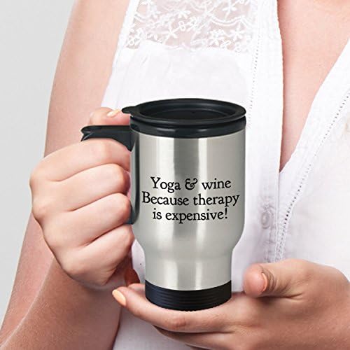 A jóga Utazási Bögre Pohár Cup - a Jóga & bort, Mert a terápia drága! - Kávé/Tea/Forró/Hideg Szigetelt