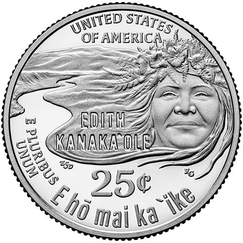 2023 S Ezüst Bizonyíték az Amerikai Nők Negyede Edith Kanakaole Negyed Választás Uncirculated MINKET Menta