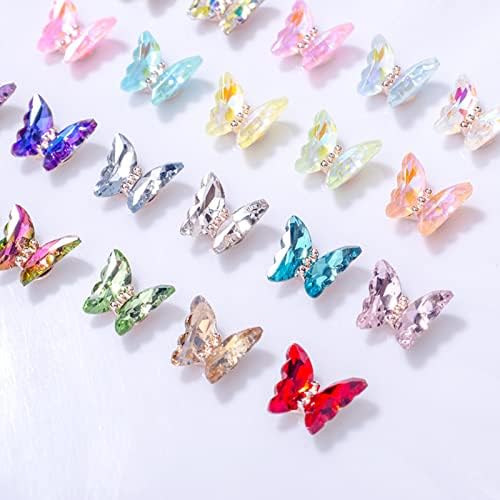 3D Pillangó Köröm Varázsa, műköröm-építő Művészet, Gyémánt, Drágakő, Strassz Színes Pillangók Varázsa