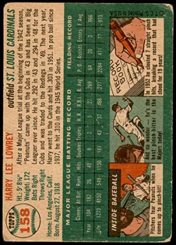 1954 Topps 158 Mogyoró Lowrey St. Louis Cardinals (Baseball Kártya) SZEGÉNY Bíborosok