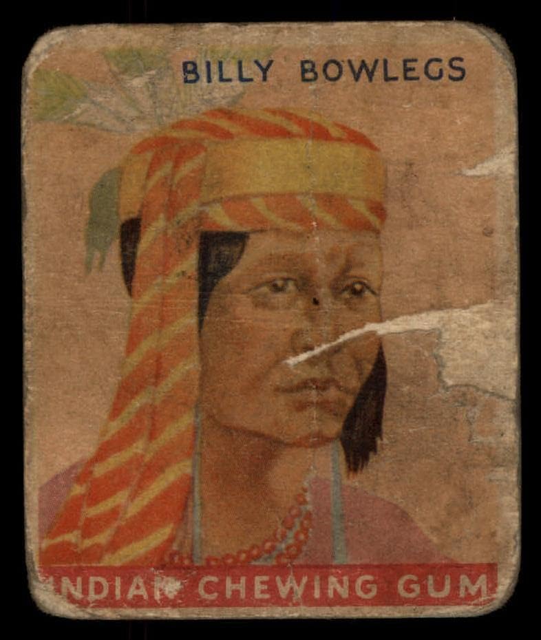 1933 Goudey Indiai Rágó 44 Billy Bowlegs (Kártya) SZEGÉNY