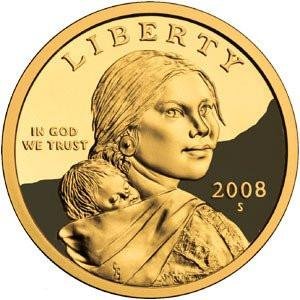 2008 S Sacagawea Amerikai Indián Bizonyíték MINKET Érme DCAM Gem Modern Dollár $1 $1 Bizonyíték DCAM MINKET