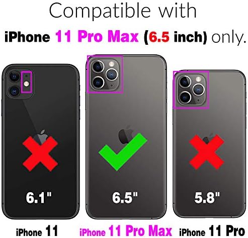 Asuwish Kompatibilis az iPhone 11 Pro Max 6.5 Tárca Esetben Edzett Üveg kijelző Védő fólia Cipzáras Bőr