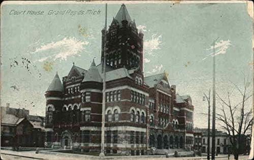 Street View Court House Grand Rapids, Michigan-MI az Eredeti, Antik Képeslap