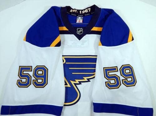 2015-16 St. Louis Blues Spencere Asuchak 59 Játék Kiadott Fehér Jersey DP12304 - Játék Használt NHL-Mezek