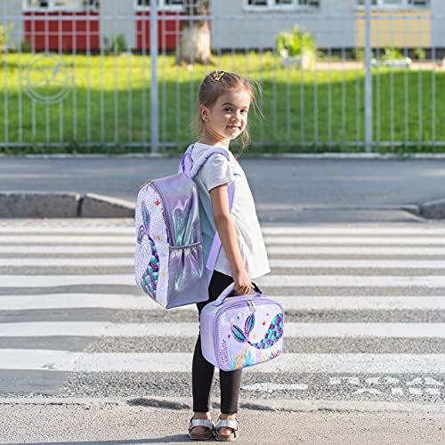 Sellő Ebéd Bag - Csillogó Flitterekkel Szigetelt Ebéd Táska Gyerekeknek Lányok Iskola Irodája Piknik Utazási