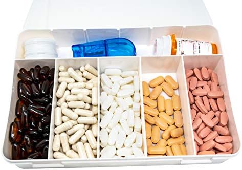 Deluxe-Kiegészítő Tabletta Szervező Esetben - Nagy Tároló Doboz, Gyógyszeres Üvegek, Gyógyszerek, Vitaminok,