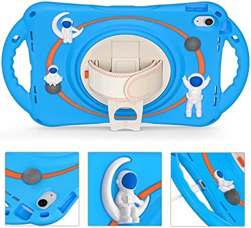 A gyerekek az Esetben az iPad 10 Generáció 10.9 hüvelyk 2022, 3D-s Űrhajós Aranyos, nagy teherbírású gyerekbarát