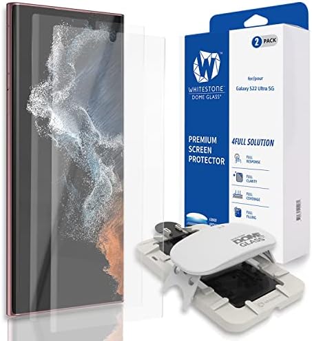[Üveg 2Pack + UV Lámpa Szerepel] Whitestone Búra Üveg képernyővédő fólia Samsung Galaxy S22 Ultra, Teljes