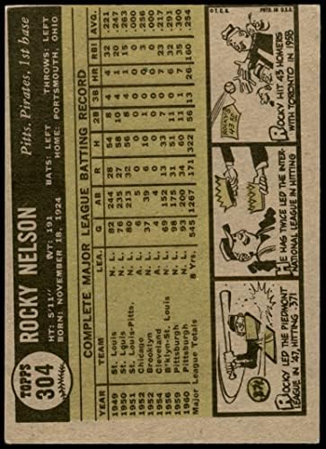 1961 Topps 304 Rocky Nelson Pittsburgh Pirates (Baseball Kártya) JÓ Kalózok