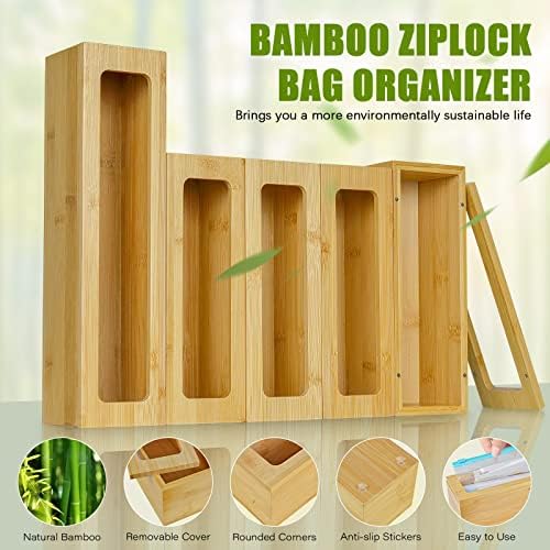 GIAKAN Ziplock Táska Tároló Szervező a Fiókban, 5 Csomag Bambusz Élelmiszer Bő Tároló Szervező Egyes &