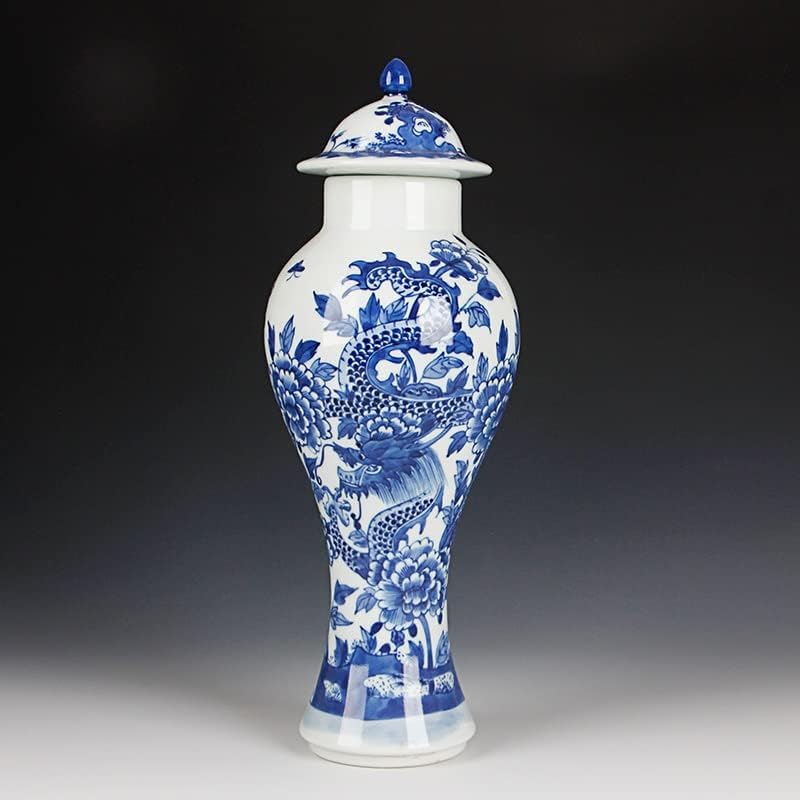 IRDFWH Handpainted Kék, Fehér, Antik Üveg, Porcelán, Kerámia Tároló Tartály Dekoráció Tea, Snack Jar