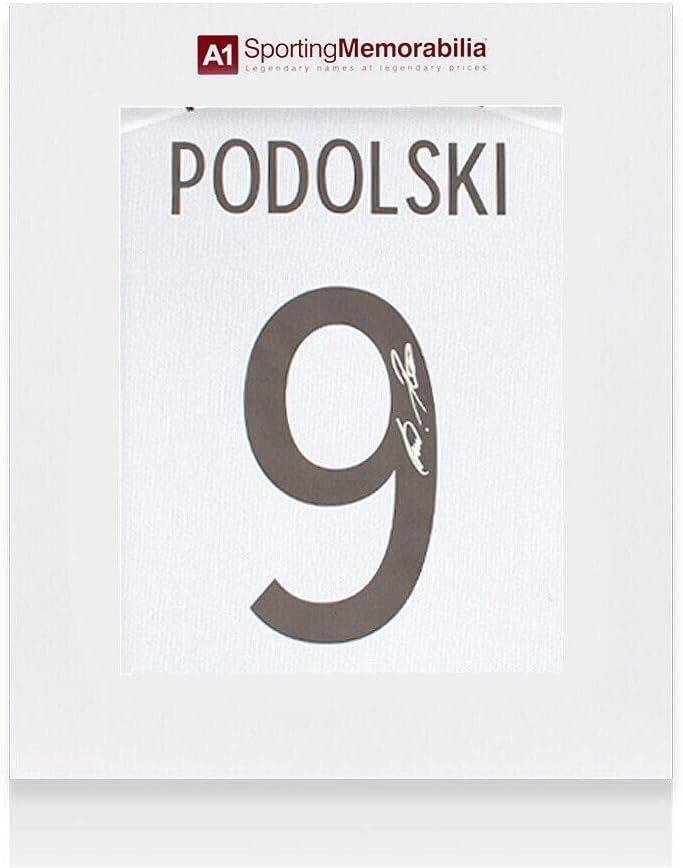 Lukas Podolski Aláírt Németország Ing - 2020-21, Szám 9 - Díszdobozban Autogram - Dedikált Foci Mezek