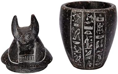 Egyiptomi Művészet kerámia edény szett 4 fia Hórusz. Gránit kőből készült Egyiptomban